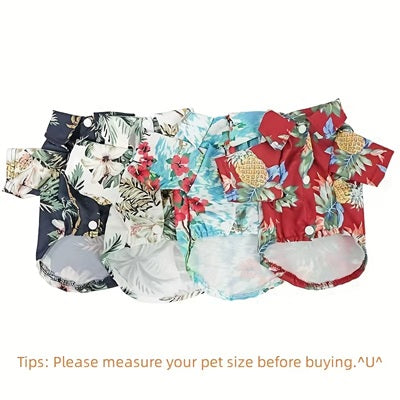 Vibrant Hawaiian Style Dog Shirts for Small - Medium Dogs