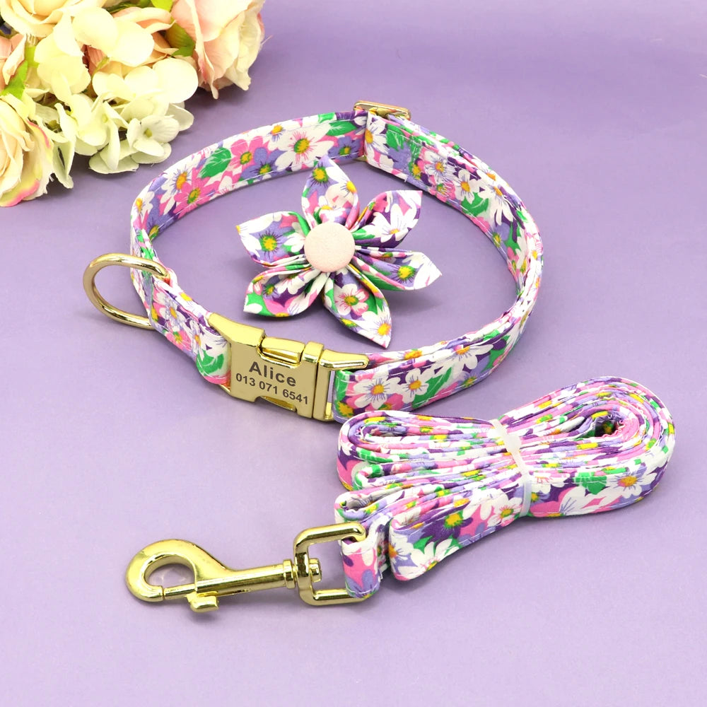 Personalized Dog Collar and Leash Set