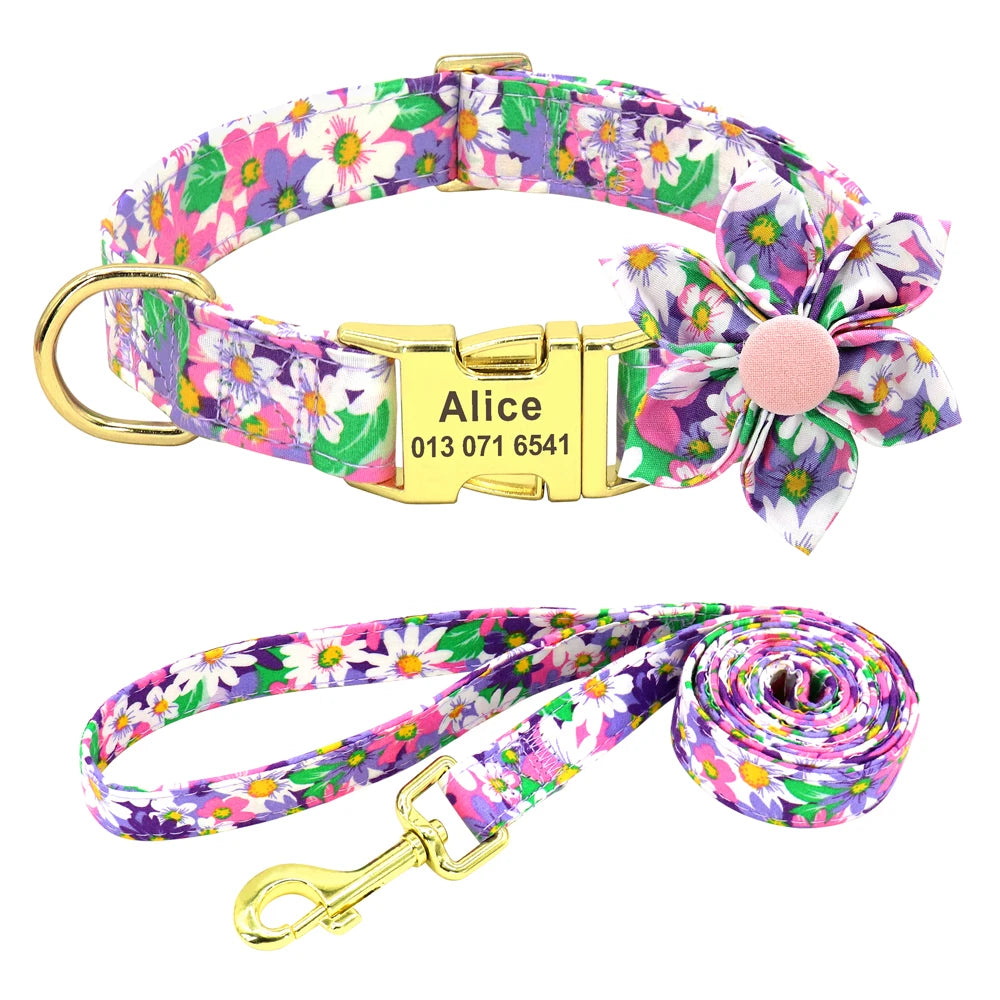 Personalized Dog Collar and Leash Set