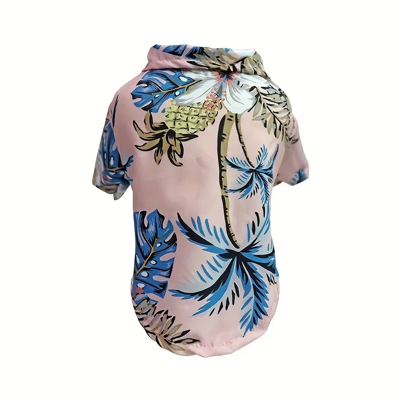 Tropical leaf patterned top on a white background