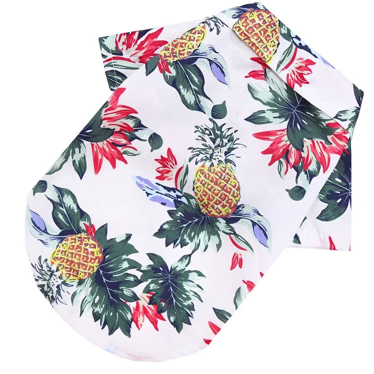 Floral and pineapple patterned product on a white background
