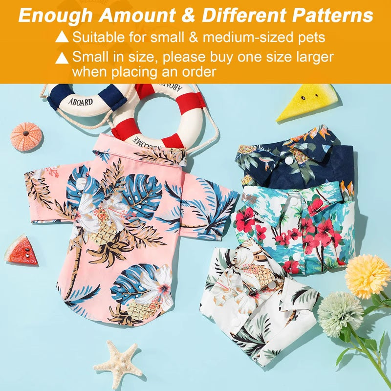 Vibrant Hawaiian Style Dog Shirts for Small - Medium Dogs